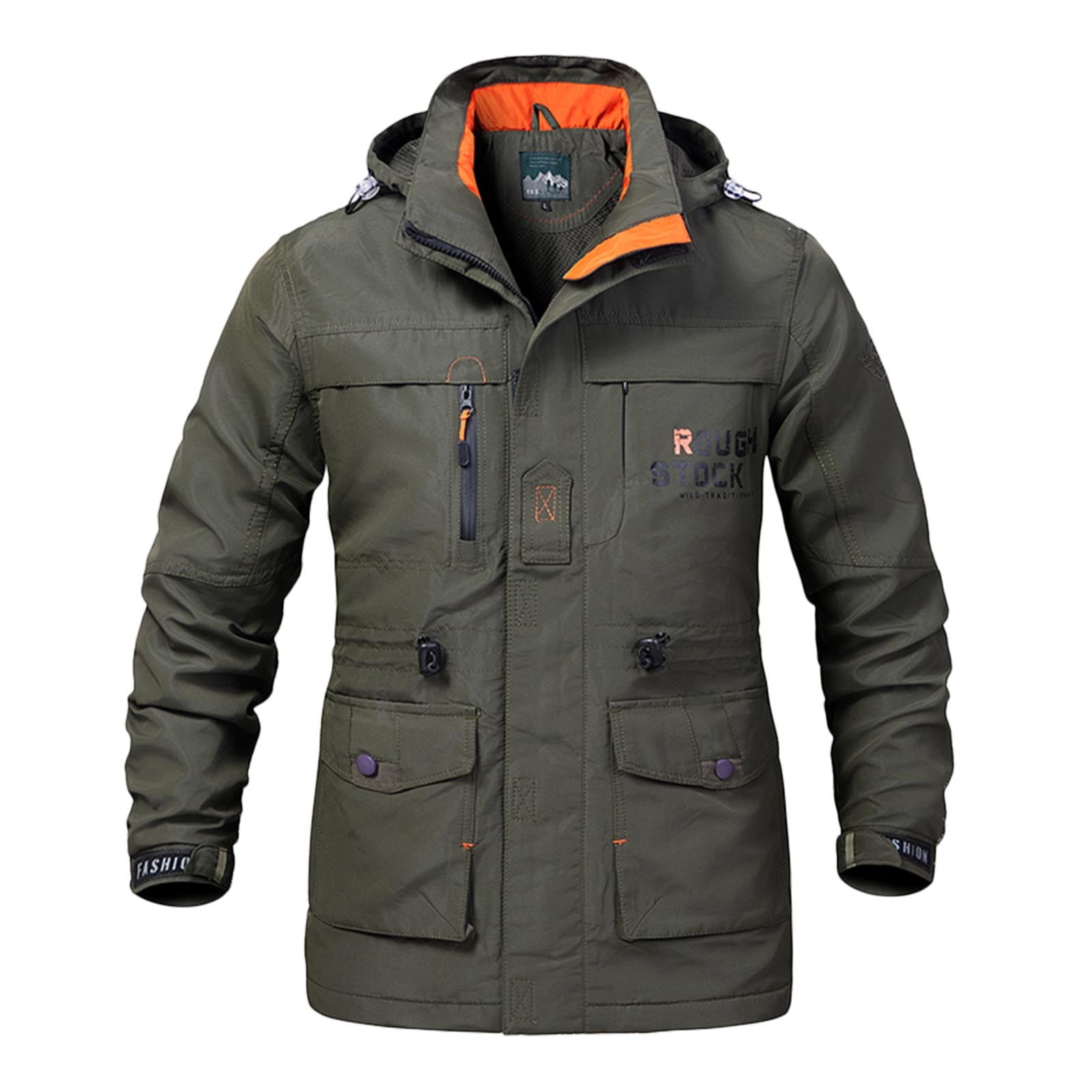 Gubotare Mens Jacket Outdoor Jackets Detachable Hooded Long Sleeve 