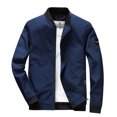 thumbnail image 1 of Gubotare Mens Jackets Lightweight Men's Slim Fit Lightweight Sportswear Jacket Casual Bomber Jacket (Dark Blue,L), 1 of 9