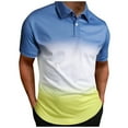 thumbnail image 1 of Gubotare Mens Knit Polo Shirts Casual Short Sleeve Button Down Polo Shirt Classic Golf Shirts (Blue,L), 1 of 3