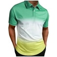 thumbnail image 1 of Gubotare Mens Knit Polo Shirts Casual Short Sleeve Button Down Polo Shirt Classic Golf Shirts (Green,XXL), 1 of 3