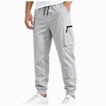 thumbnail image 1 of Gubotare Mens Lightweight Sweatpants Baggy Sweatpants Mens Zipper Pockets Gym Workout Sweat Pants Wide Leg Cotton Soft Loose Open Bottom Casual Y2K (Light Gray,L), 1 of 9