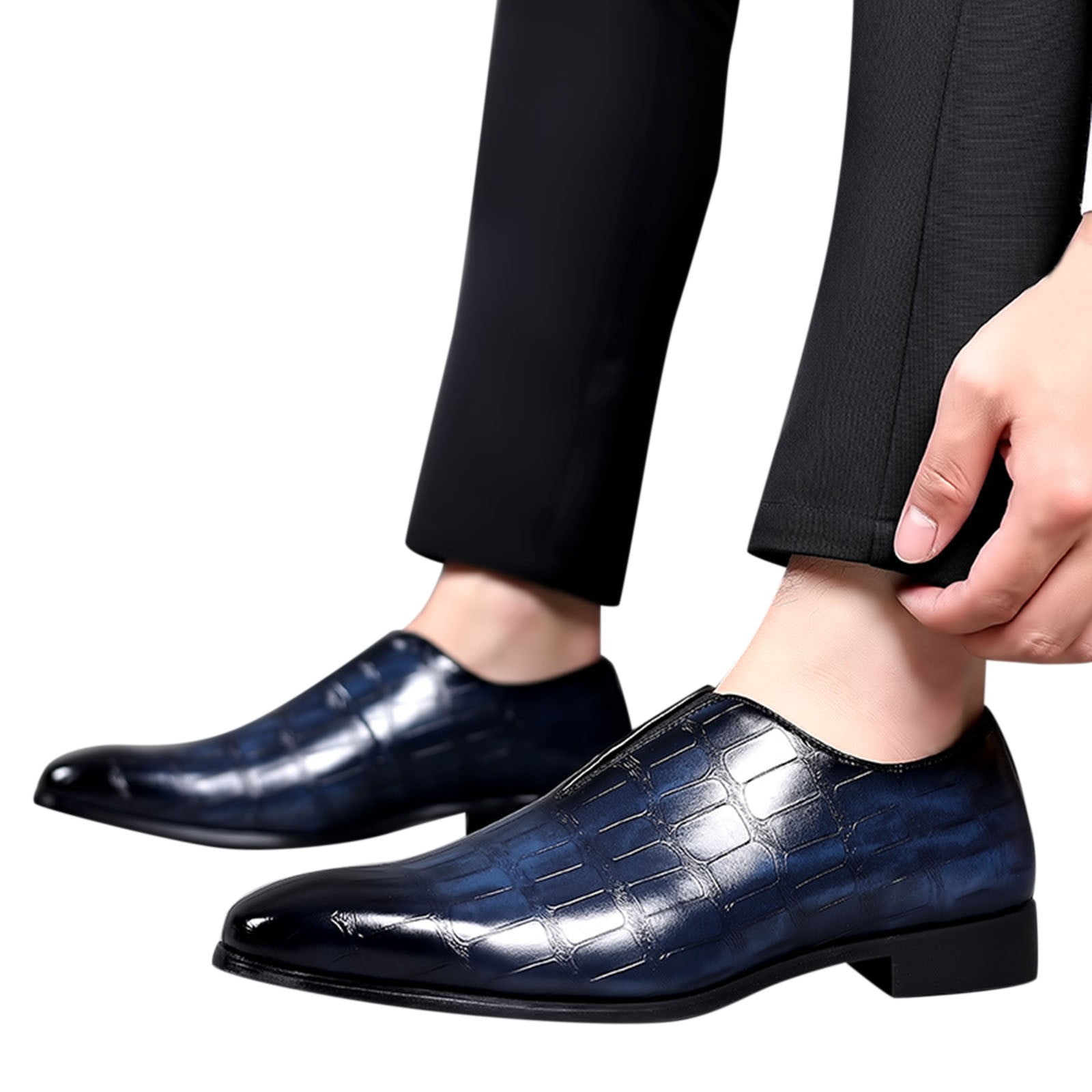 Men's Genuine Leather Dress Loafers With Buckle - Slip-On Casual Business Shoes For Formal & Party