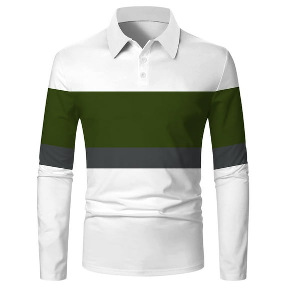 Gubotare Mens Polo Long Sleeve Polo T Shirts for Men Men's Long Sleeve Polo Shirts Classic Fit Casual Shirts (H,M)