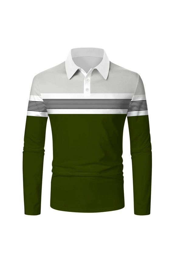 Mens Polo Men's Polos Shirts Long Sleeve Men Long Sleeve Casual Golf Polo Shirts for Men (AJ,L)