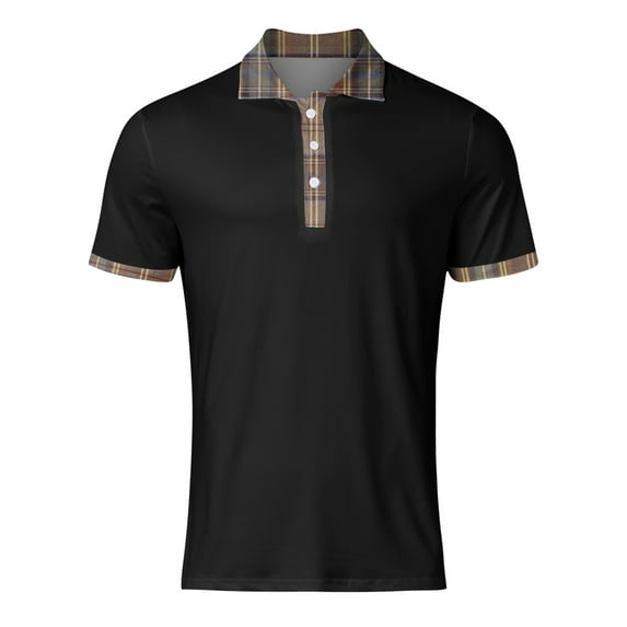 Gubotare Mens Polo Shirts Short Sleeve Big And Tall Men's Short Sleeve Solid Stretch Cotton Pique Polo Shirt (Black,4XL)