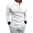 thumbnail image 1 of Gubotare Mens Polo Spring Shirts Long Sleeve Big and Tall Polo Shirts for Men Men's Polo Shirt (White,L), 1 of 4