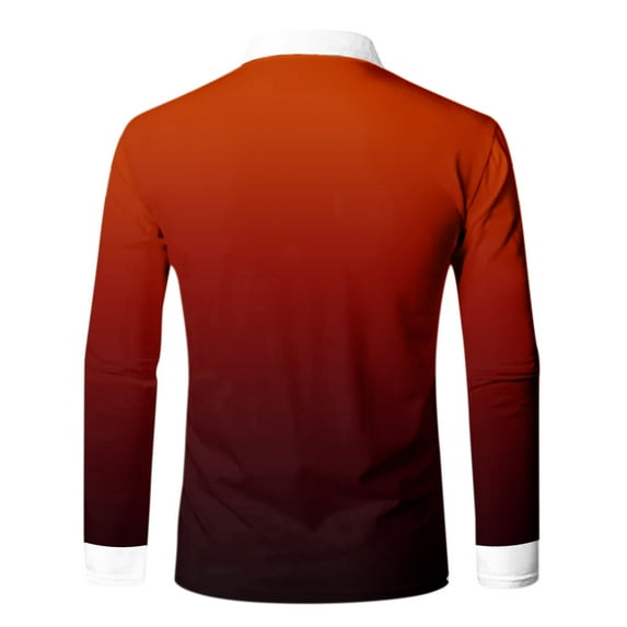 Gubotare Mens Polos Shirts Long Sleeve Big and Tall Men's Polos Shirts Long Sleeve Men's Soft Polo Shirt Winter Tops Shirts (Orange,M)