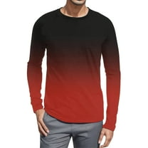 Gubotare Mens Pullover Shirts Casual Men's Shirts Long Sleeve Workout Fishing Athletic Running Tee (Red,XL)