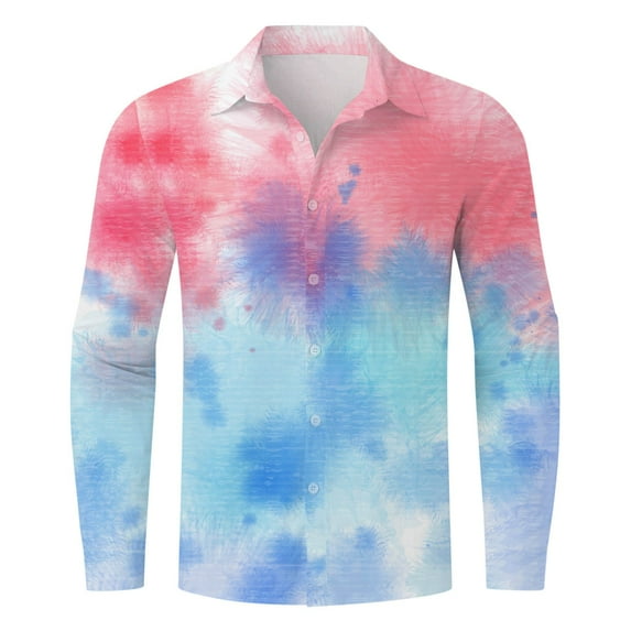 Gubotare Mens Shirts Men's Long Sleeve Classic Woven Shirt,Pink M