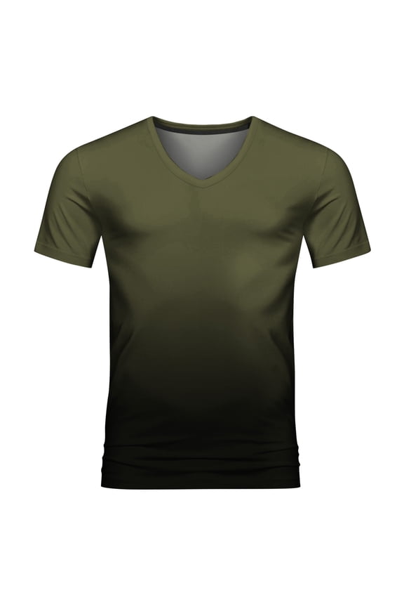 Mens Shirts Men's Summer Casual Graphic Print Round Neck Short Sleeve T Shirt Tee Tops,Army Green XL