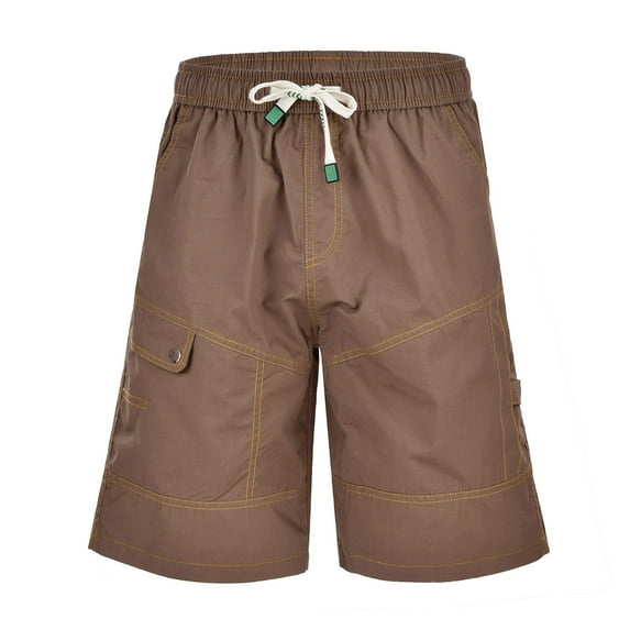 Gubotare Mens Shorts Cargo Men’s Cargo Shorts Relaxed Fit Below Knee Capri Cargo Pants (Coffee,4XL)