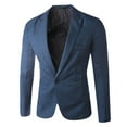 thumbnail image 1 of Gubotare Mens Sport Coat Slim Fit One Button Suit Coat Jacket Tops Men Fashion (Blue, L), 1 of 3