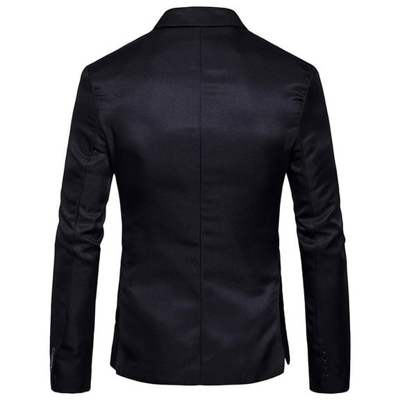 Gubotare Mens Suit Jacket Regular Fit Lapel Button Slim Fit Stylish Jackets Shirt Party Formal Solid Color Coat With (Black, XXL)