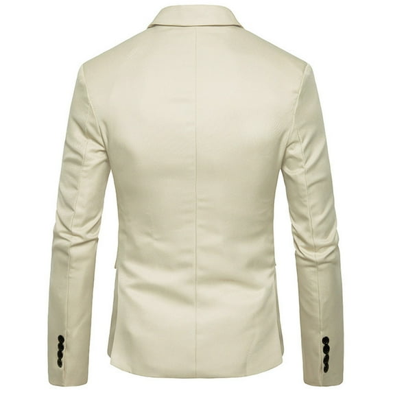 Gubotare Mens Suit Jacket Regular Fit Lapel Button Slim Fit Stylish Jackets Shirt Party Formal Solid Color Coat With (Khaki, XXL)