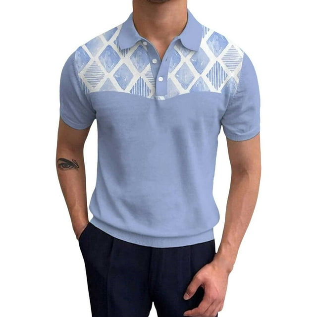 Gubotare Mens Summer Polos Short Sleeve Men's Short Sleeve Polo Shirts Quarter Zip Casual Slim Fit Neck Basic Designed Cotton Shirts (M,3XL)