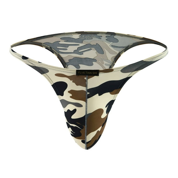 Gubotare Mens Underwear Men's Cotton Bikini Thong Cheeky Boxer Briefs Underwear Elastic Waistband Brazilian Bikini Briefs,Gray M