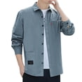 thumbnail image 1 of Gubotare Mens Winter Shirt Dress Shirt Casual Long Sleeve Button Down Shirts Shirt (Green,M), 1 of 3