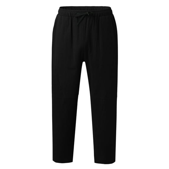 Gubotare Mens Work Pants Men's Lightweight Sweatpants Loose Fit Open Bottom Mesh Pants with Zipper Pockets,Black XXL