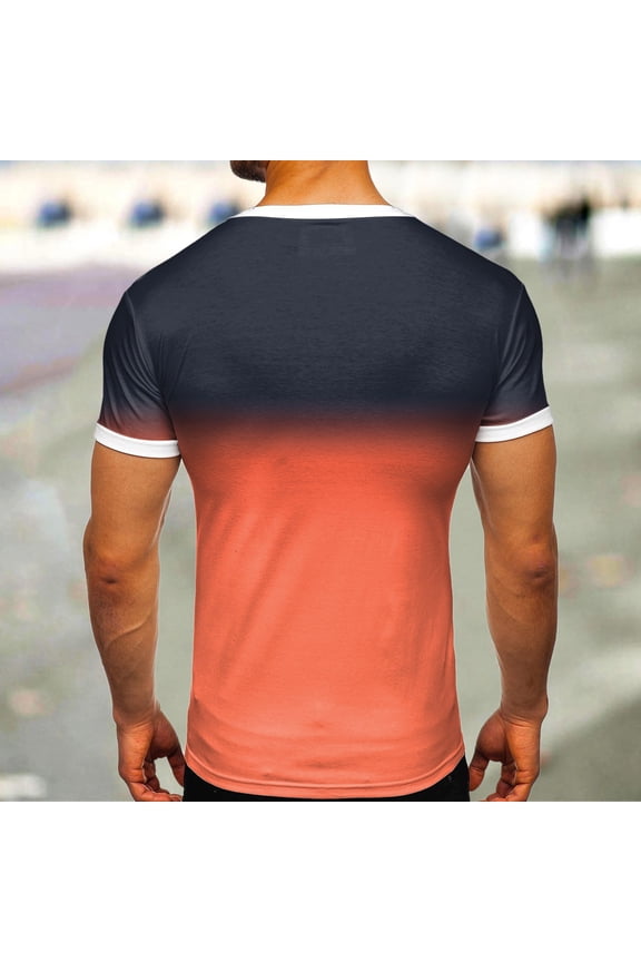 Mens Workout Shirts Men Soft T-Shirt Casual Short Sleeve Lightweight Basic Tee Shirts Big & Tall,Orange L