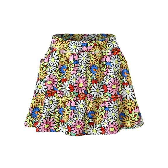 Gubotare Midi Skirt Women's Casual High Waist Plaid A Line Pleated Mini Skirt,Yellow XL