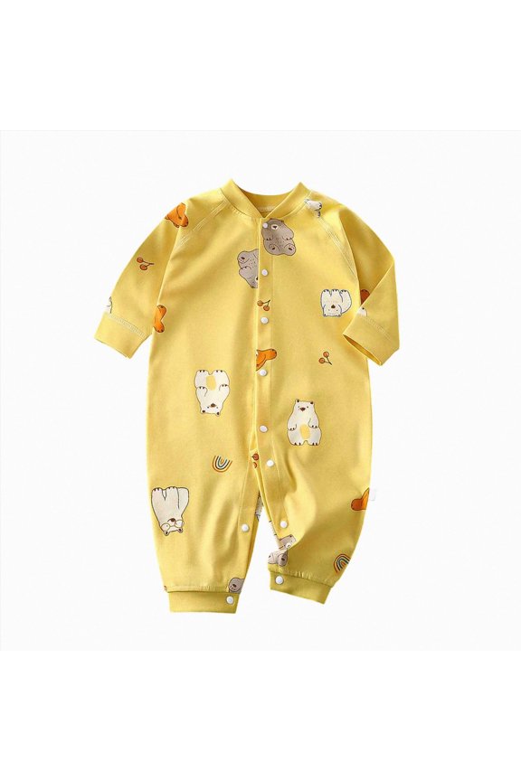 New Born Baby Boy Clothing Baby Pajamas Infant Sleepers Newborn Girl Boy Clothes Rompers Jumpsuit Outfit 0 3 6 9 12 18 24 Months (Yellow,2-3 Years)