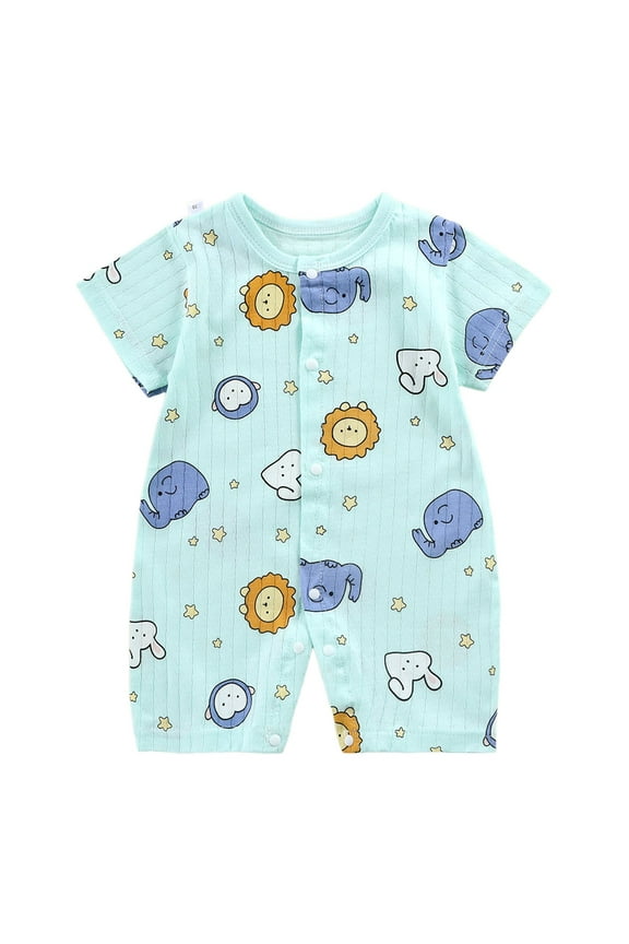 Baby Boy Clothes Summer Clothes Unisex-baby Side Snap Short-sleeve Bodysuit Size 6-12 Months (Mint Green,6-12 Months)