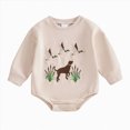 thumbnail image 1 of Gubotare Newborn Baby Boy Girl Hunting Outfit 1st Birthday Mallard Duck Romper Oversized Sweatshirt Playsuit Spring Clothes (Beige, 12-18 Months), 1 of 6
