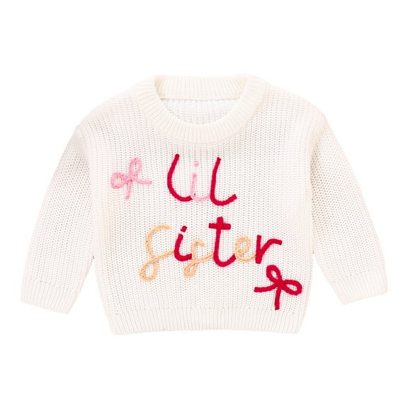 Gubotare Baby Girl Sweater Toddler Baby Girls Pullover Sweater Crochet Squarey Floral Crewneck Knitwear Fall Winter Clothes Size 6 12 Months (Beige,6-12 Months)