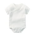 thumbnail image 1 of Gubotare Newborn Baby Short Sleeve Bodysuit Cotton One-Piece Baby Clothes Baby Boy Gift (White,Newborns), 1 of 3