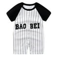 thumbnail image 1 of Gubotare Boys Romper Sets Baby Boy Girl Romper Short Sleeve One Piece Jumpsuits Clothes Sets Size 3-6 Months (Black,3-6 Months), 1 of 4