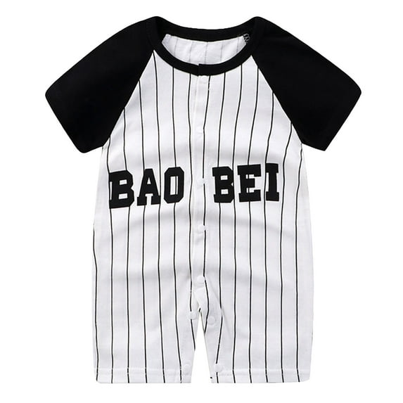 Gubotare Boys Romper Sets Baby Boy Girl Romper Short Sleeve One Piece Jumpsuits Clothes Sets Size 3-6 Months (Black,3-6 Months)