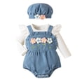 thumbnail image 1 of Gubotare Fall Clothes Toddler Baby Girl Clothes Fall Winter Smocked Bubble Bodysuit Embroidery Bodysuit Long Sleeve Bodysuit Cute Outfits 0 3 6 9 12 18 24 Months (Blue,12-18 Months), 1 of 9