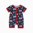 thumbnail image 1 of Gubotare Newborn Romper Boys for Summer Funny Baby Clothes Boy Cute Baby Funny Newborn for Baby Bodysuit Babies Romper Infant 0 3 6 9 12 18 24 Months (Blue,12-18 Months), 1 of 8