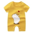 thumbnail image 1 of Gubotare Newborn Romper for Boys Baby Boys Girls Bodysuit Short Sleeve Romper Jumpsuit Outfit Size 0-3 Months (Light Yellow,0-3 Months), 1 of 4