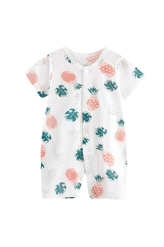 Romper for Boys Unisex-baby Side Snap Short-sleeve Bodysuit Size 6-12 Months (Light Pink,6-12 Months)