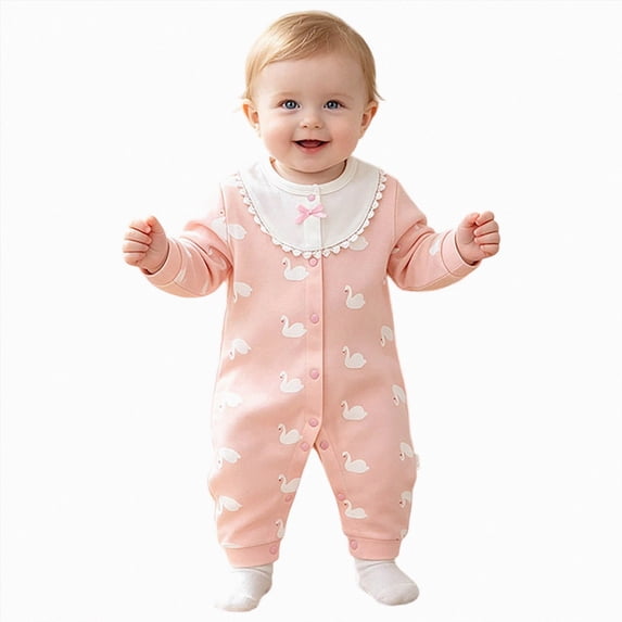 Gubotare Newborn Rompers Girl Winter Fashion Solid Unisex Baby Boy Girl Rompers Long Sleeve Jumpsuits Infants Clothes Rompers 0 3 6 9 12 18 Months (Light Yellow,9-12 Months)