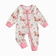 thumbnail image 1 of Gubotare Newborn Rompers Pajamas Baby Boy Clothes Print One Piece Romper Baby Coming Home Outfits Newborn Boy Outfits 0 3 6 9 12 18 24 Months (Pink,3-6 Months), 1 of 7