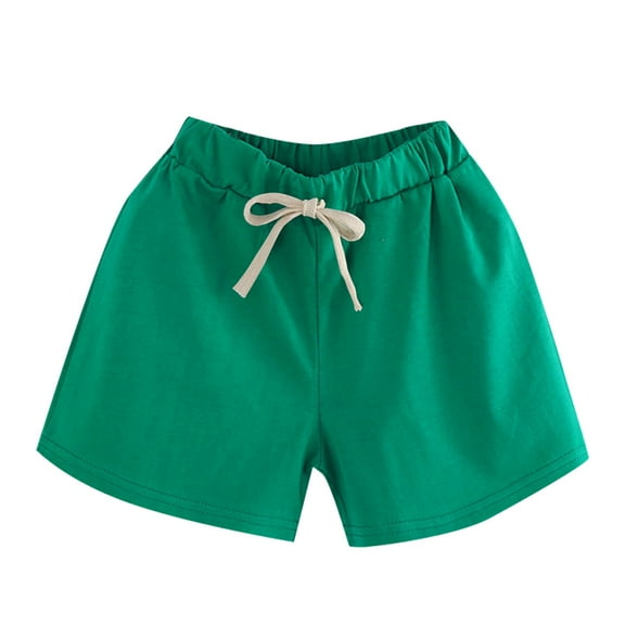 Gubotare Newborn Shorts Toddler Shorts for Boys Girls Pull On Athletic Cotton Summer Shorts Casual Clothes Short Pants 6T 7T (Green,6-7 Years）