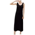 thumbnail image 1 of Gubotare Nightgowns for Women Plus Size Sleeveless Women's Dress Slips Basic Adjustable Spaghetti Strap Cami Under Dress (Black,XL), 1 of 6