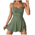 thumbnail image 1 of Gubotare One Piece Swimsuit Women Swim Dress Tummy Control Skirted Bathing Suit for Women Swimwear,Green XXL, 1 of 9