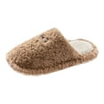 thumbnail image 1 of Gubotare Outdoor Slippers for Women Women Perfect Soft Plush Comfy Warm Slip-On Slippers fo Women Indoor fluffy House Slippers for Women and Men Non-slip Fuzzy Flat Slides Size 10 (Coffee,10), 1 of 5