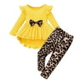 thumbnail image 1 of Gubotare Outfit for Girls Adorable Cute Toddler Baby Girls Clothes Set,Long Sleeve T-Shirt + Pants Outfit Size 3T 4T (Yellow,3-4 Years), 1 of 3