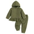 thumbnail image 1 of Gubotare Outfits for Girls Baby Girls Pullover Hoodie and Leggings Outfit Set Infant to Little Kid Size 12 18 Months (Green,12-18 Months), 1 of 6
