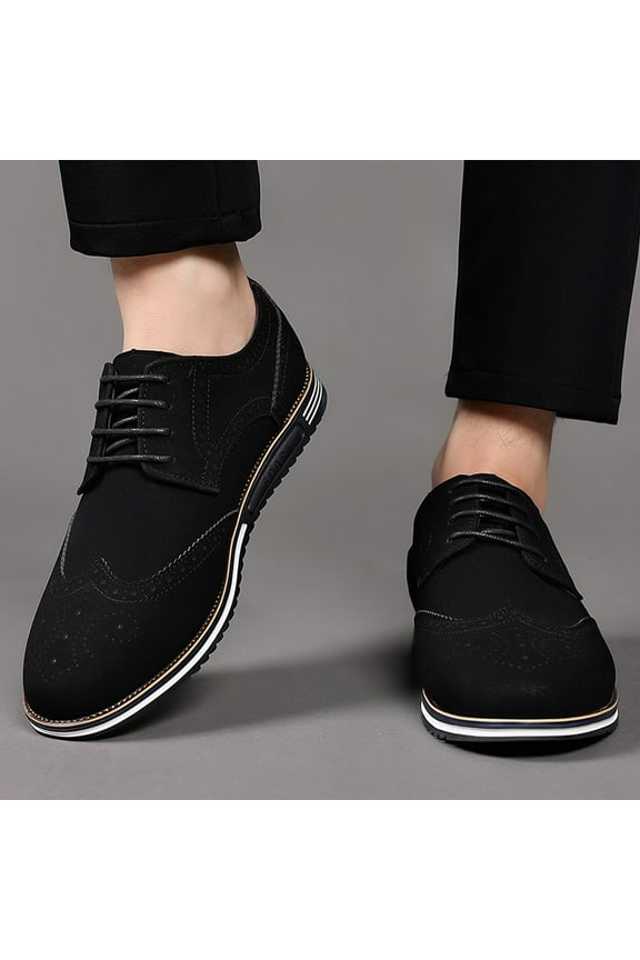 Oxford Shoes for Men Men's Memory Foam Slip Resistant Men's Dress Shoes Formal Cap Toe Oxford (Black,9)