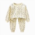 thumbnail image 1 of Gubotare Pajama for Baby Toddler Pajamas 2-piece PJs for Boy Soft Breathable Comfort Stretchy Fit 1T 2T (Beige,1-2 Years), 1 of 6