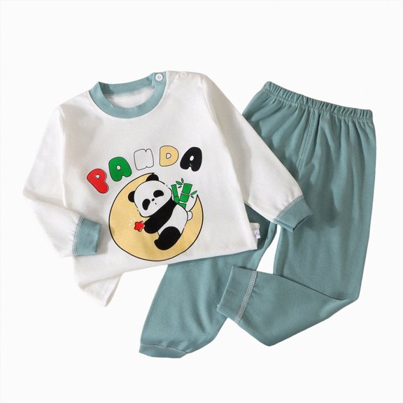 Gubotare Pajama for Girls Baby Girls' and Toddler Long Sleeve Top and Pants Snug Fit 2 Piece Pajama Sleepwear Set 1T 2T (Coffee,1-2 Years)