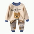 thumbnail image 1 of Gubotare Pajama for Girls Little Girls Pajamas 2 Piece Set Cotton Sleepwear Toddler Clothes for Kids Baby PJs 2T 3T (Khaki,2-3 Years), 1 of 5