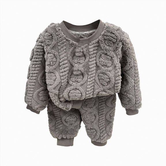 Gubotare Pajama for Girls Soft Pajamas Infant Snug Fit Long Sleeve Sleepwear Baby Boys Girls PJs 2-Piece Set 12 18 Months (Grey,12-18 Months)