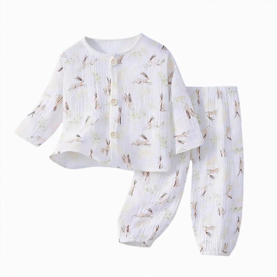Gubotare Pajamas for Girls Trendy Girls Pajama Set Long Sleeve Shirts & Sleep Pants Kids Sleepwear Soft & Cozy Pajamas for Girls 4T 5T (White,4-5 Years)