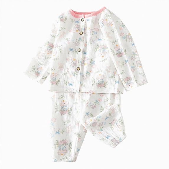Gubotare Pajamas Kids Girls Baby Boys Girls Pajama Set Kids Cute Toddler Snug fit Pattern Design Pjs Cotton Sleepwear Size 7-8 (Pink,7-8 Years)